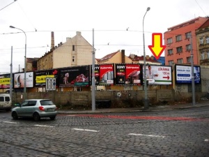 Rohový billboard Otakarova, Nusle